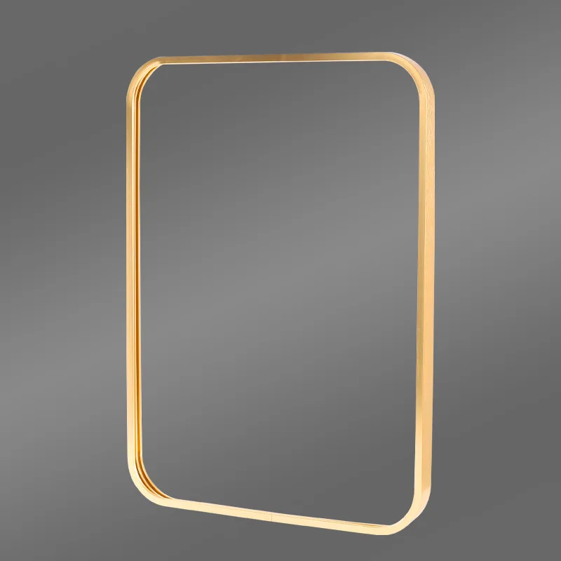 Rounded Corner Rectangular Decorative Aluminum Frame Anodized Mirror Wall Oversized Black Metal Frame