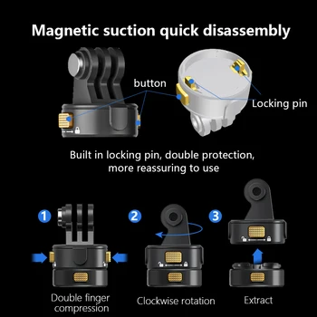 Action Camera Magnetic Base Adapter Quick Release 90 Horizontal Vertical Shooting Sports Camera Magnetic Base detail image
