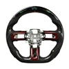 led Carbon Fiber perforated Leather red stitching