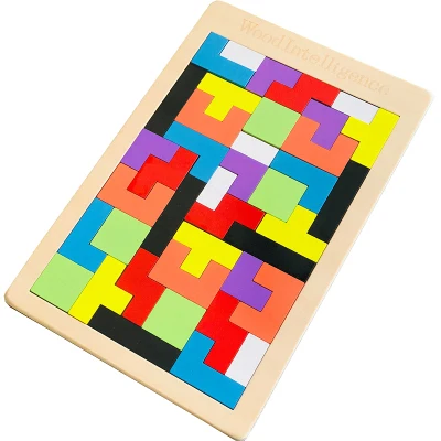 Educational Developmental toys Wooden Tetris Block Puzzle Game for girl boy gift toys