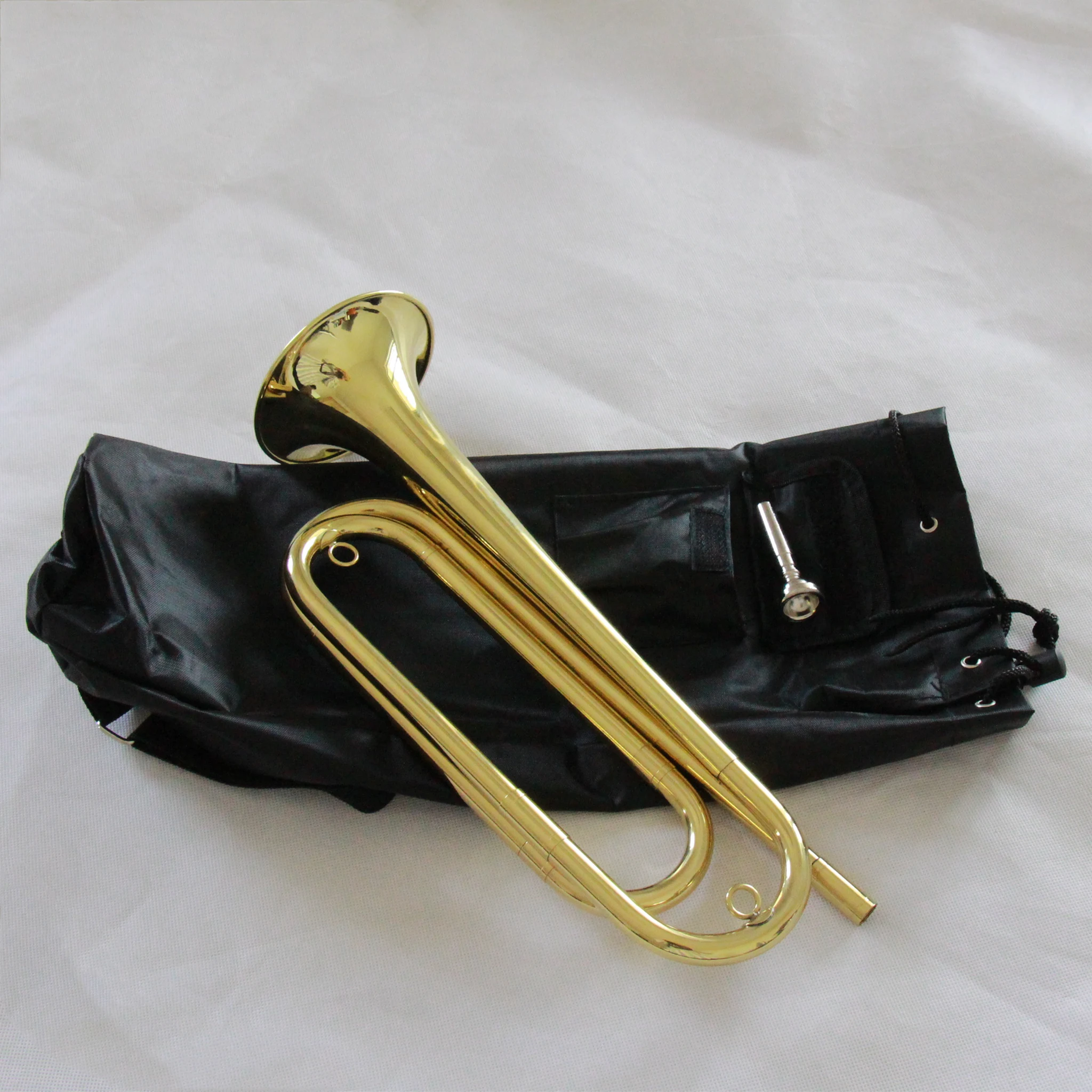 Musical Instrument Bugle Horn For Sale Factory Price Bb Gold Lacquered