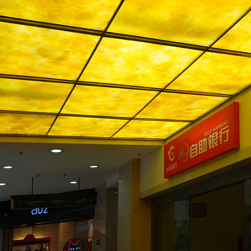 Stone Ceiling Wall Decoration Transparent Backlit Slab Stone Alabaster Onyx Marble