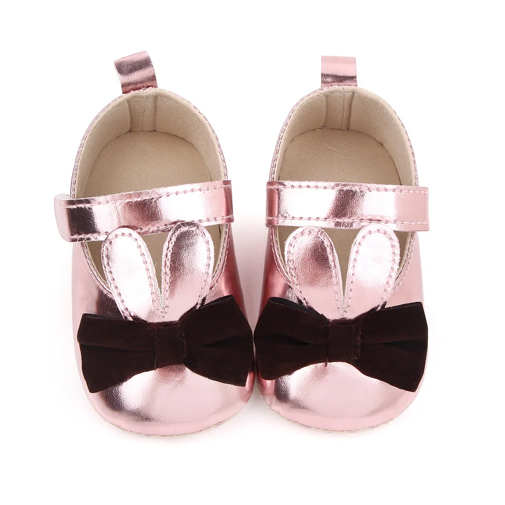 Lovely Girls Princess Shoes Cute Ears Bow-knot Walking Shoes Soft Sole Baby Shoes in First Walking factory