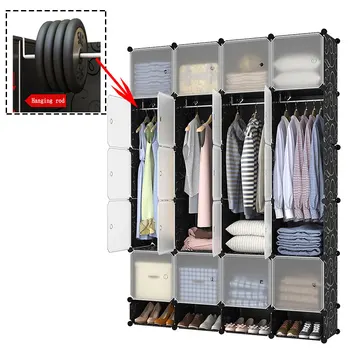 20 Cube Storage Clothes Organizer Pp Plastic Cabinets Easy Assemble Portable Wardrobe With Shoe Cabinet