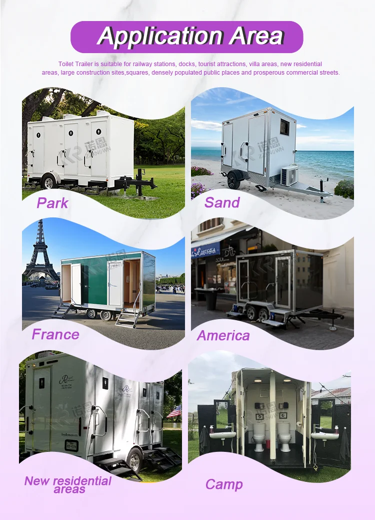 2024 Professional Portable Toilet Restroom Trailer For Sale Concession