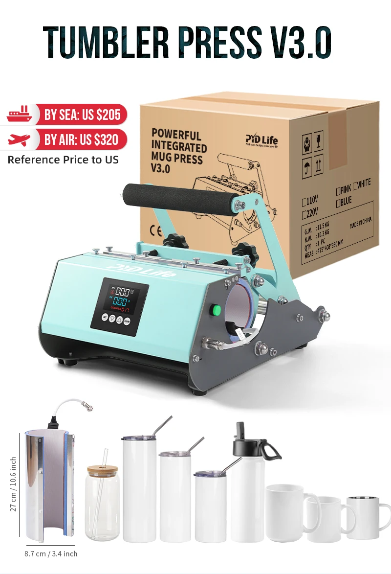 Pyd Life Newest Mug Press Custom Logo Color 30 Oz 20oz 16oz Straight