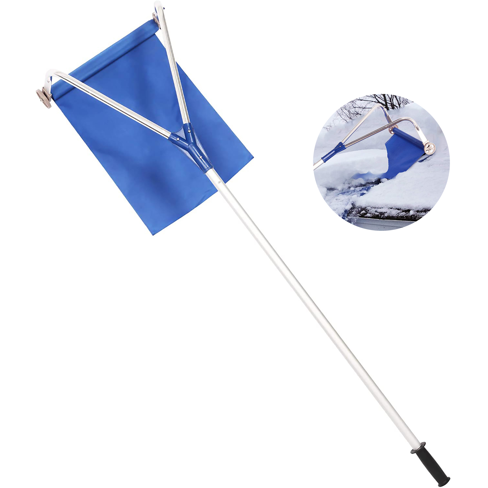 Производители продают высококачественный скребок для снега на крыше с алюминиевым полюсом, выдвижная Лопата для крыши, инструмент для удаления снега