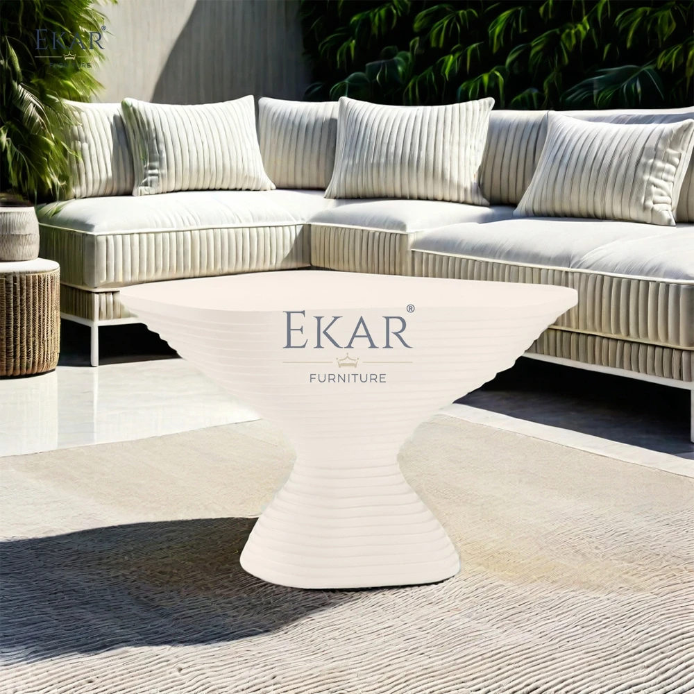 Modern Creative White Cement Outdoor Coffee Table Set White Hotels Parks Schools Villas Apartments Outdoor Furniture Sectional factory