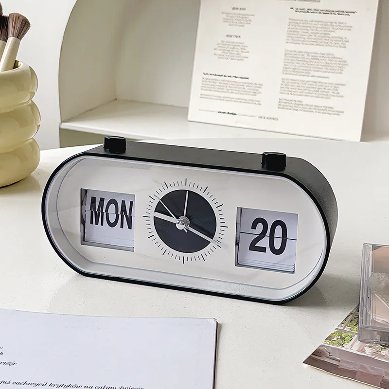 Vintage Flip Down Digital Table Desk Clock Clear Time Display Retro Brief Auto Flip Clock