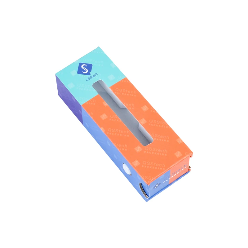 Biodegradable Custom Logo Button Oil Pen Child Resistant Paper Slide Out Package Box With Display Window With Insert