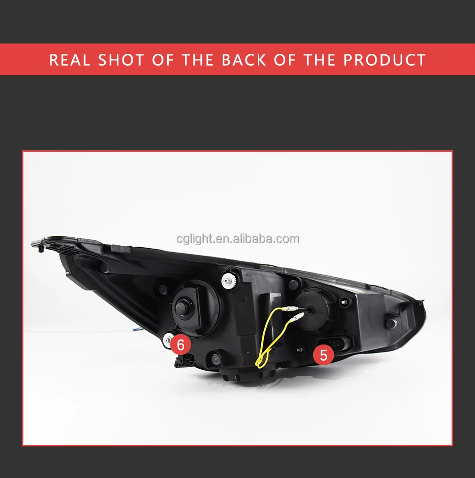 Faro delantero para coche Ford Focus, lente de proyector, señal dinámica Drl, accesorios automotrices, 2015-2017