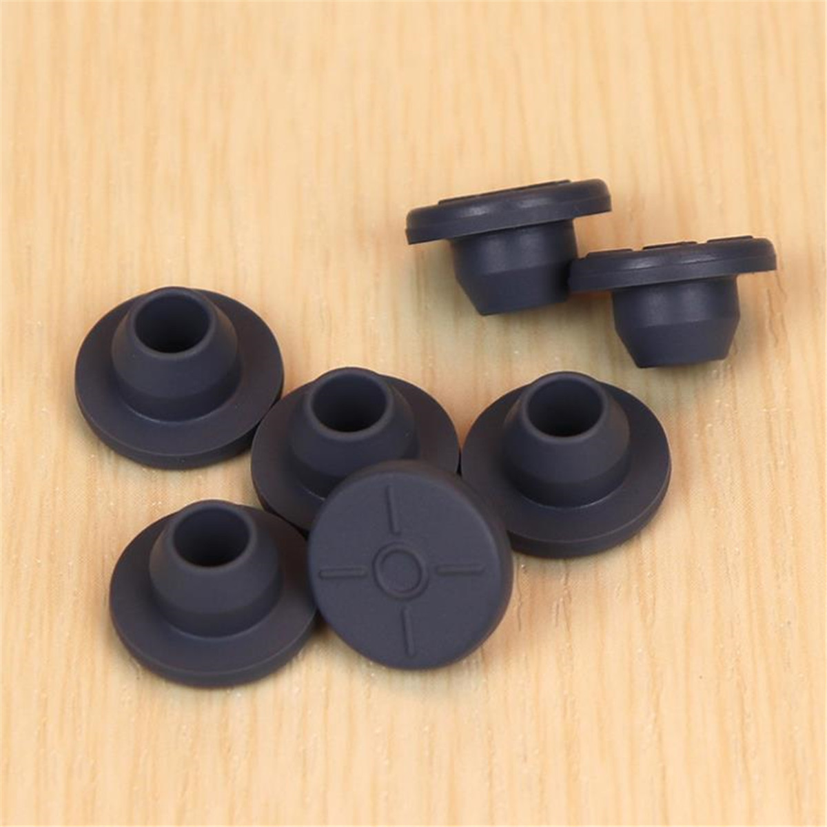 Серые Плоские Т-образные пробки из бутилкаучука, Самовосстанавливающиеся инъекционные порты для инокуляции для открытия 13 мм