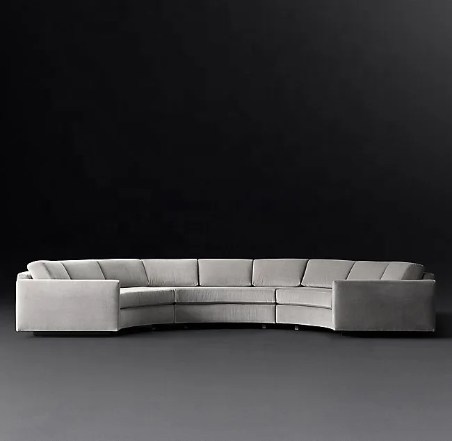Modern Half Moon Circle Curved Sofa Furniture Living Room Sofa Design Luxury Velvet Sofas