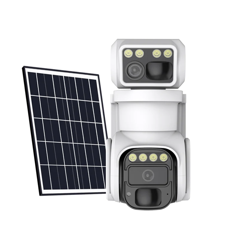 IP66 Solar Security Camera System Wireless Outdoor Dual Solar Panel Powered Battery Camera 4G Security Cameras