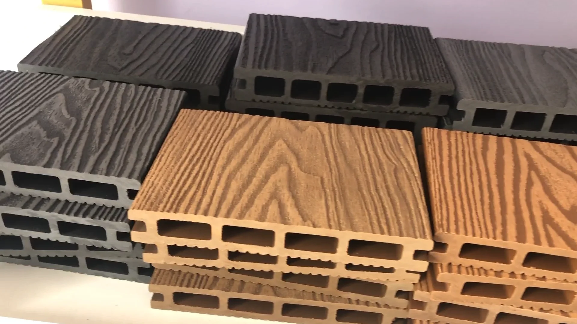 Exterior Wpc Embossed Plank Decking Is Solid 3d Wood Plastic Composite