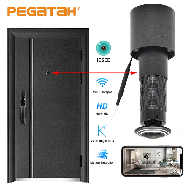 Security Camera Wireless Peephole Camera With Motion Sensor