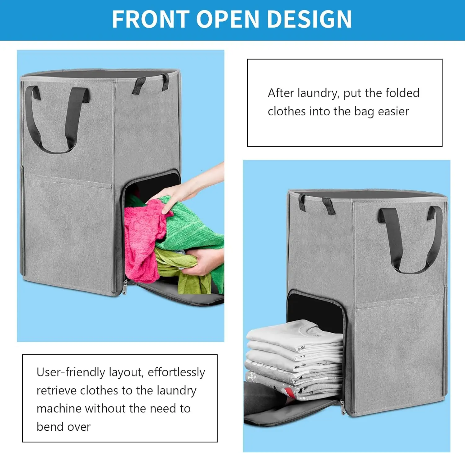 2024 New Design 900D Polyester Fabric Laundry Backpack Bags Collapsible Dirty Clothes Storage Hamper Basket