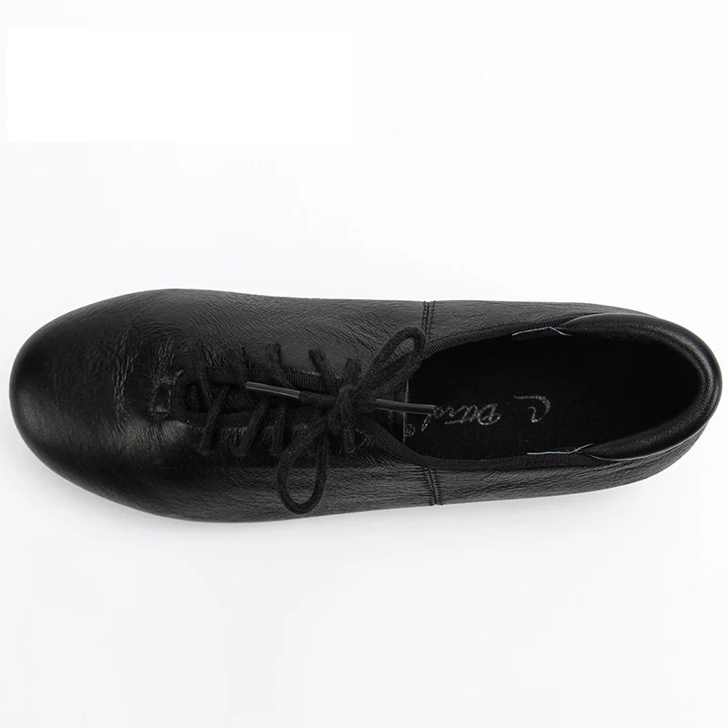 Leather Lace Up Tap Dance Shoes for Girls and Adult Flat Heel