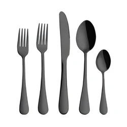 Роскошная столовая посуда для пятизвездочных отелей из нержавеющей стали, наборы посуды, малайзийские элегантные металлические розовые золотые столовые приборы