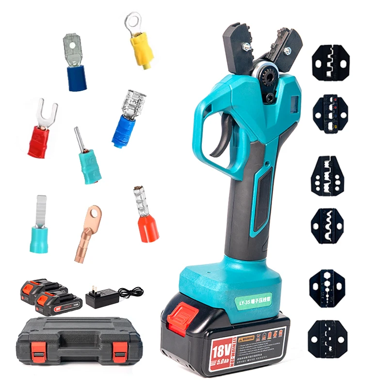 Charging Cold Press Electric Hydraulic Crimping Pliers 18V 2.5Ah LY-35 Small Insulated Tube Type Bare Terminal Quick Tool