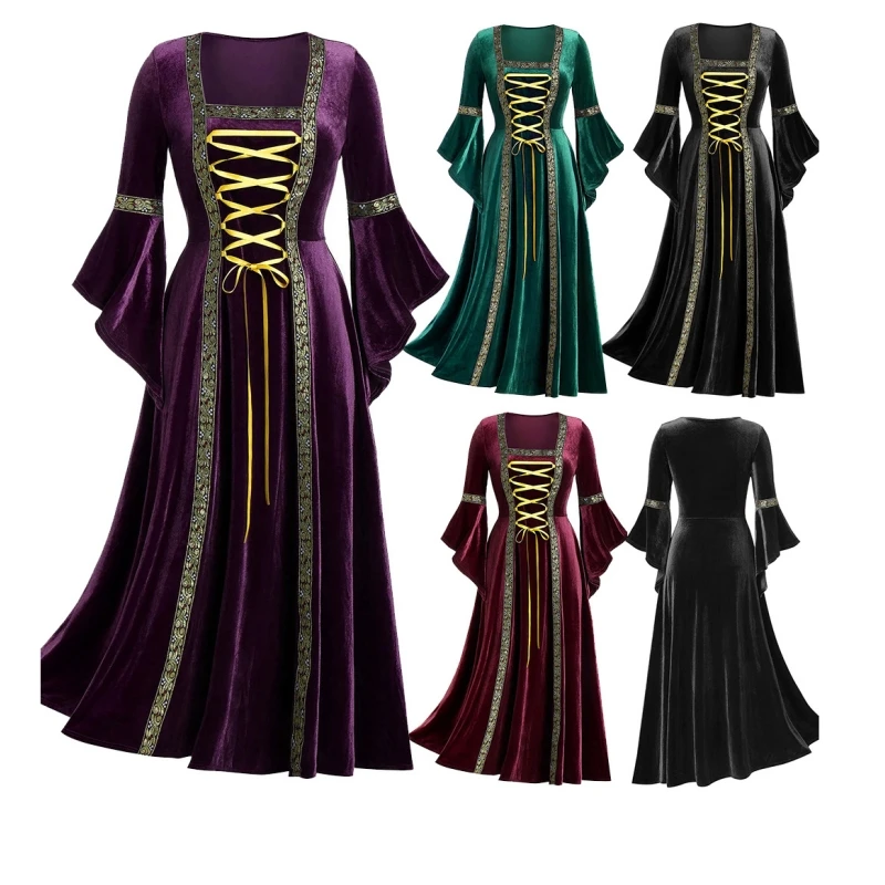 Halloween Adult Girls Margot Robbie Pink Barbi Costume Cosplay Moda Donna Rose Set di abbigliamento Fiocco vintage elegante plaid_voghion.com