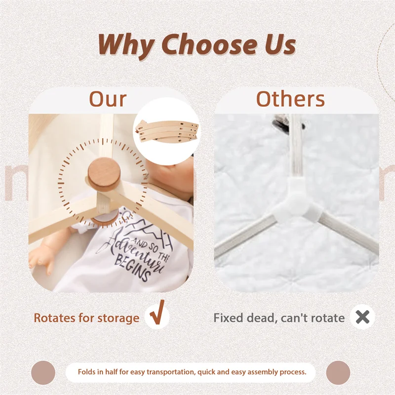 Customizable Logo Wood Baby Toy Triangular Fitness Frame Baby Activity