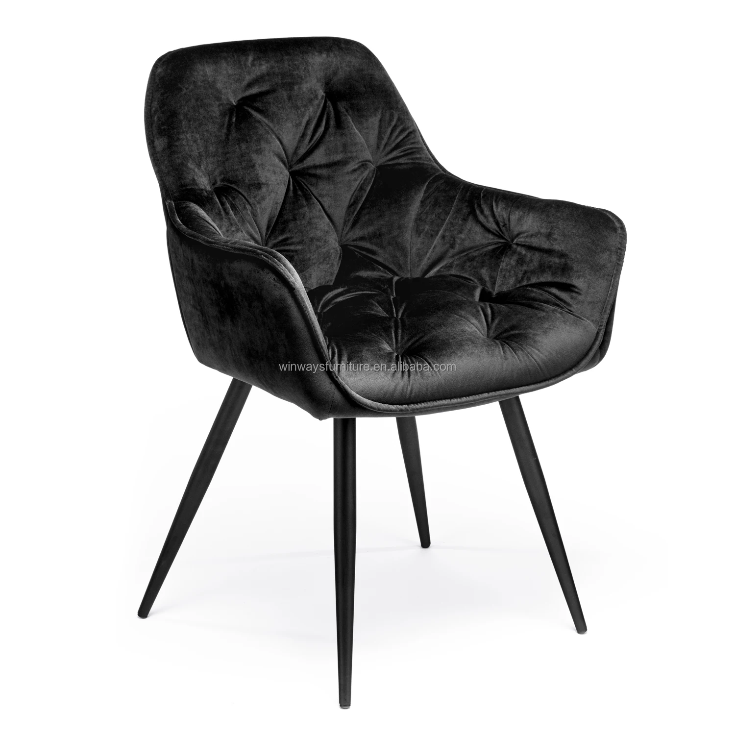 European Design Velvet Soft Thick Padded Armchair Upholstered Fabric