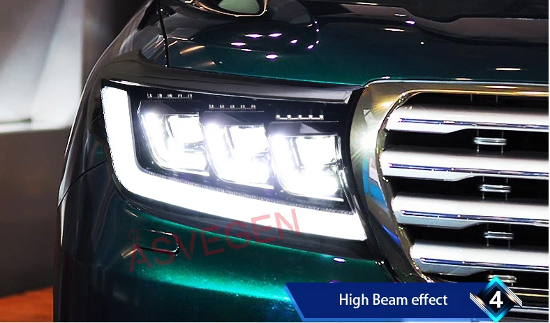 NEW Style Modified Lighting System Led Headlights for Land Cruiser Lc200 2008-2016 Head Lamp Angel Eye 3 Lens Fj200 Lc200