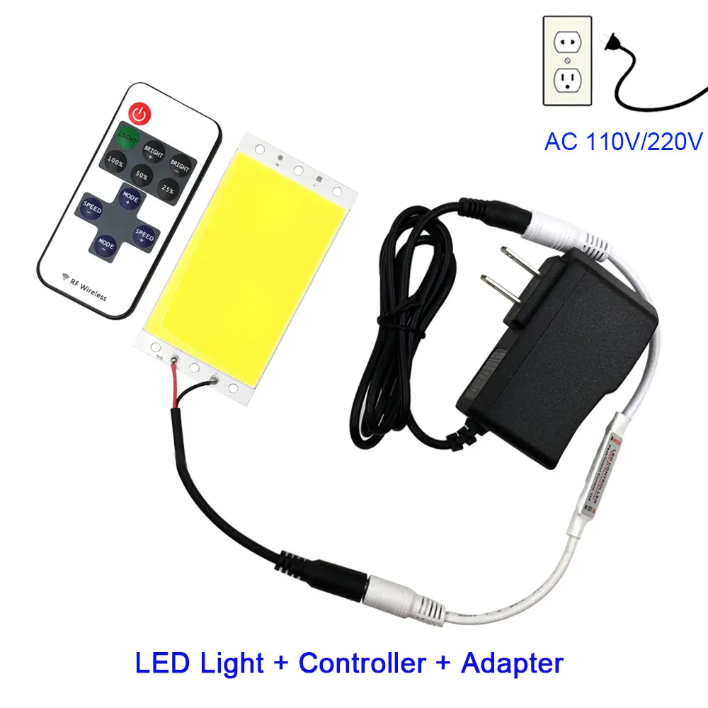 Remote Control COB LED Panel Light 12V 15W Dimmable LED Lighting Board Plate RC Lamp for Decoration Bulbs DC12V 94x50mm