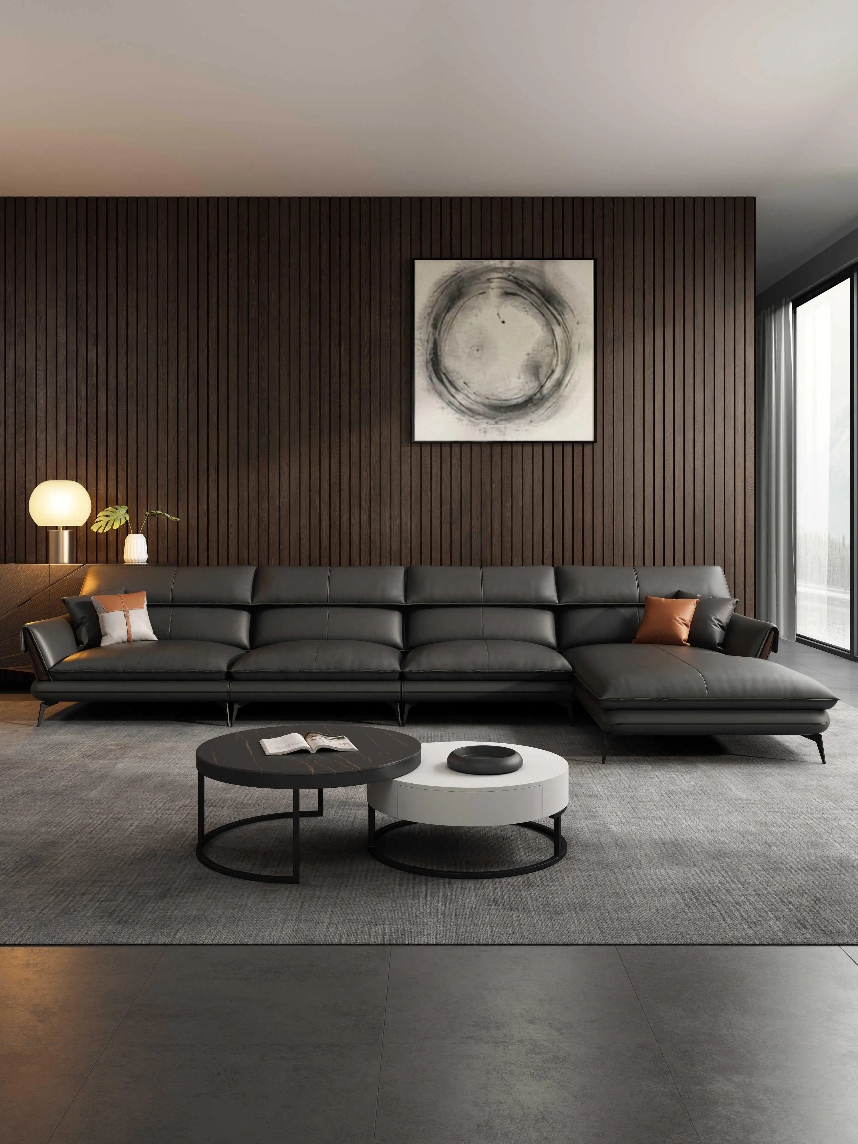 Wholesale Italian Leather Sofa Set for Modern Living Rooms