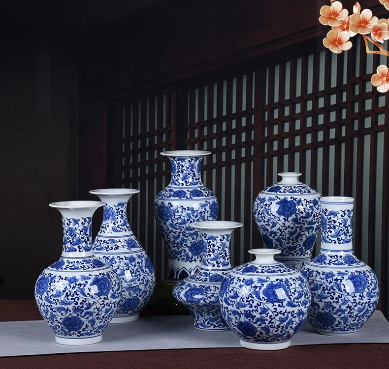 景德镇陶瓷花瓶手绘青花瓷器梅瓶装饰| Alibaba.com