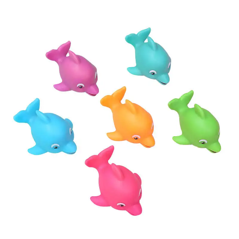 Chinese Factory Custom Waterproof Water Squirting Dolphins Shower Cute Floating Funny Animal Baby Bath Squirt Dolphin Toy