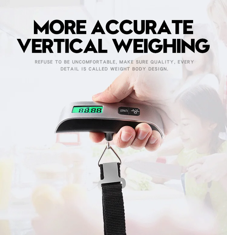 75 KG / 165 LB LCD Portable Scale Digital Hanging Scale Weight Balance  Baggage Parcel Vegetable Fruit Meat Fishing Weighing Scale with Tape  Measure