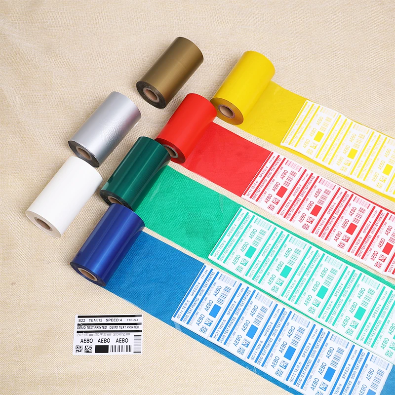 
 AEBO завод белый воск термальный трансферный лейбловый штрих-кода принтер Ribbon110mm * 300 м печатные наклейки  