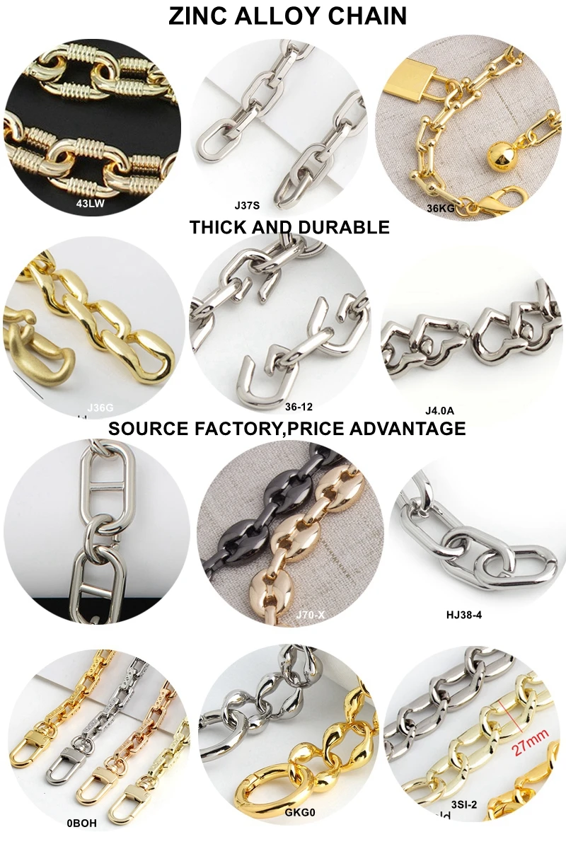 Nolvo Purse Metal Chain Strap Replacement Gold Crossbody Leather Bag