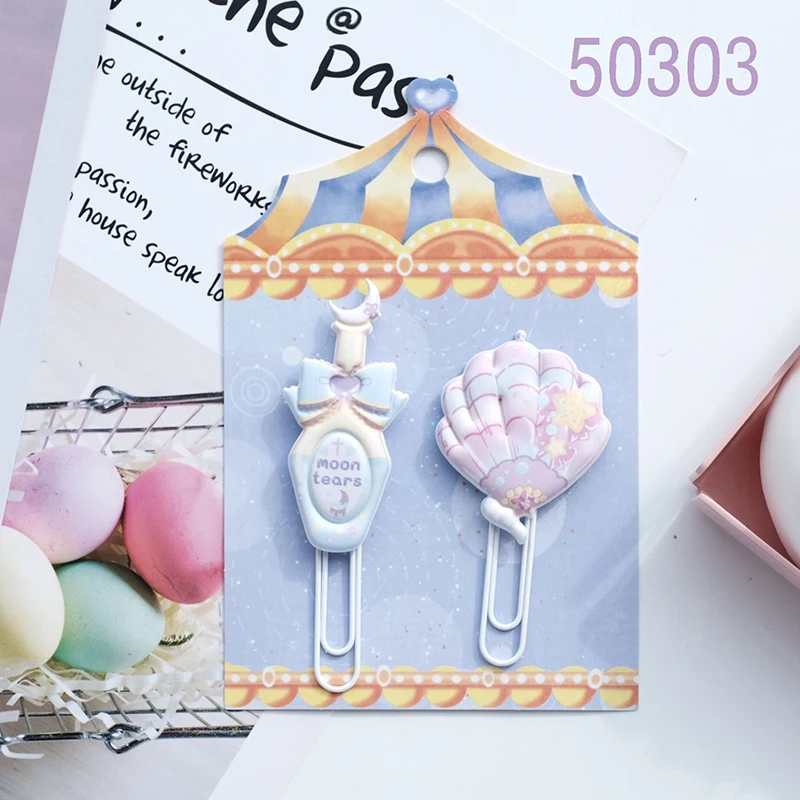 Nekoni Kawaii Stationery PVC Bookmark Reading Presents Paper Clips Fashion Paperclip for Office Stationery