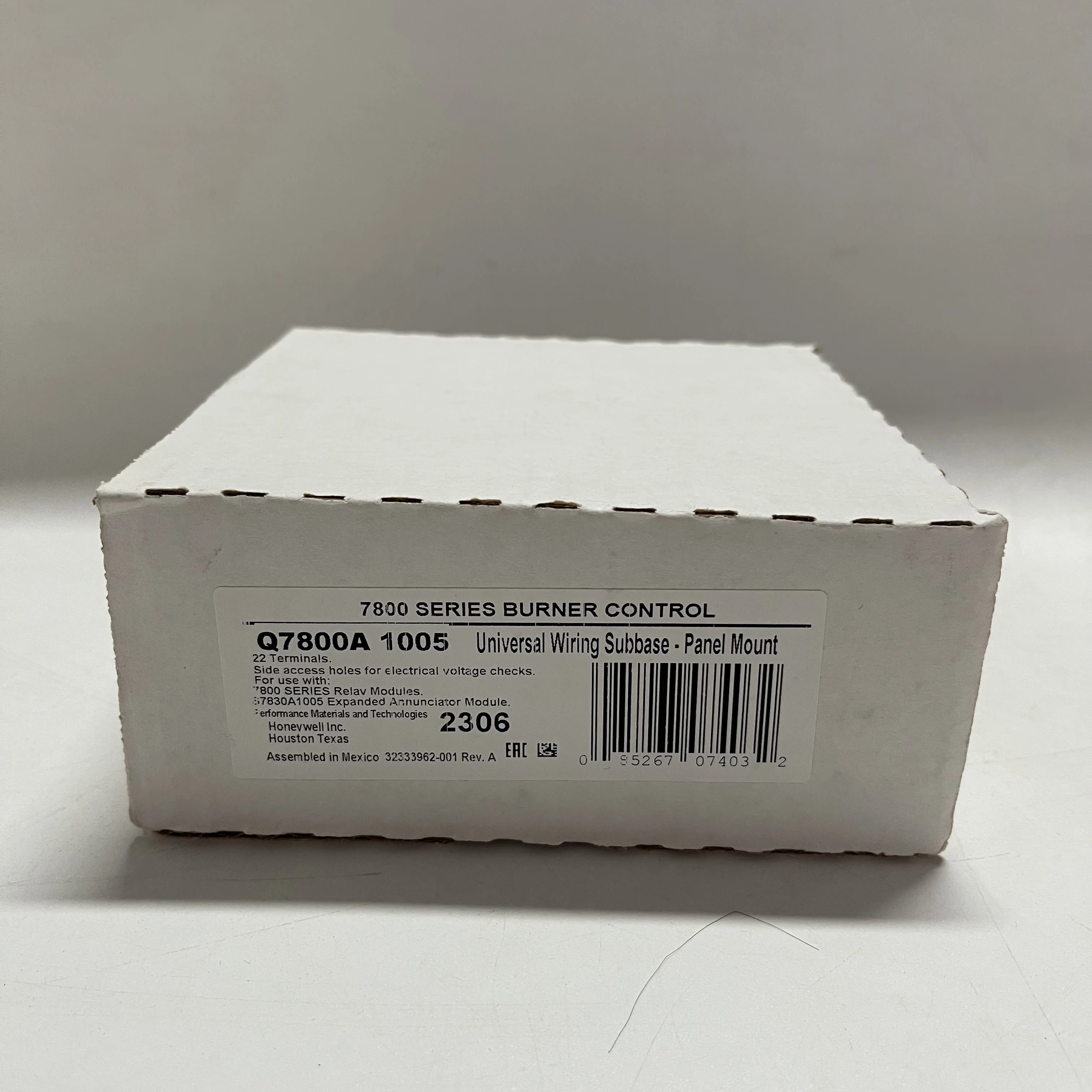 Honeywell Burner Control Subbase Q7800A1005