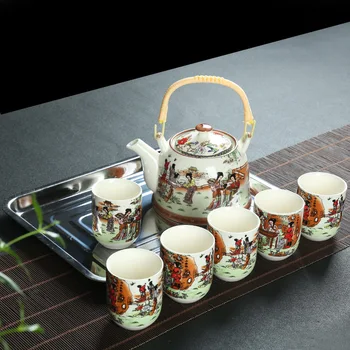 中国景德镇陶瓷茶具1个茶壶和6个陶瓷茶杯孔夫瓷茶具| Alibaba.com