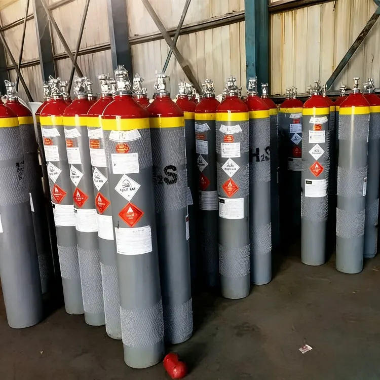 أسطوانة غاز كبريتيد الهيدروجين (H2S) الصناعي بسعة ٨٠٠ لتر بنسبة نقاء ٩٩,٥٪