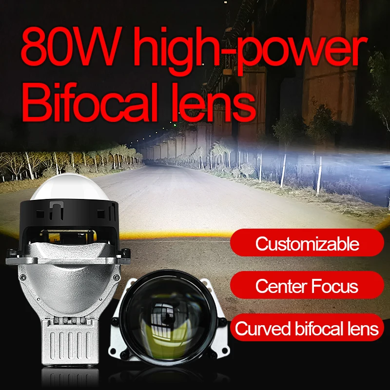 Xenplus Custom 80w High Power Dual Optical Led Len Headlights Purple or Blue H4 Projector Light for Car H7 Lenses Headlight Bulb