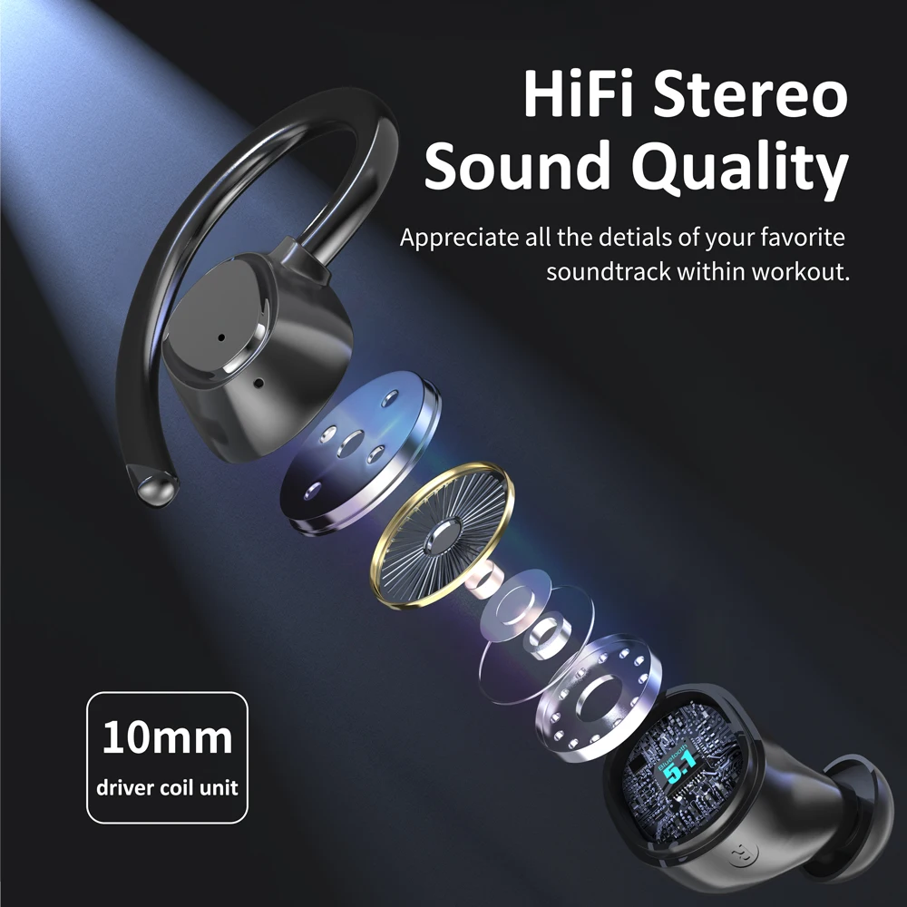 I21 Bluetooth 5.1 Earphone Hifi Stereo Tws Wireless Headphone Sport ...