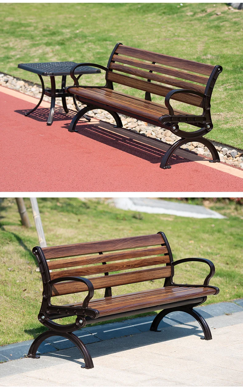 Backrest reinforcement Waterproof and sun proof carbon fibre Outdoor garden benches factory