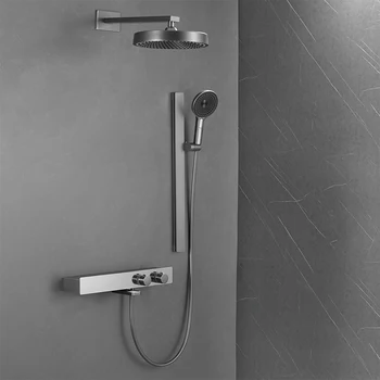 New Design Luxury Thermostatic Brass Smart Digital Piano Rain Shower Sets With Water Fall