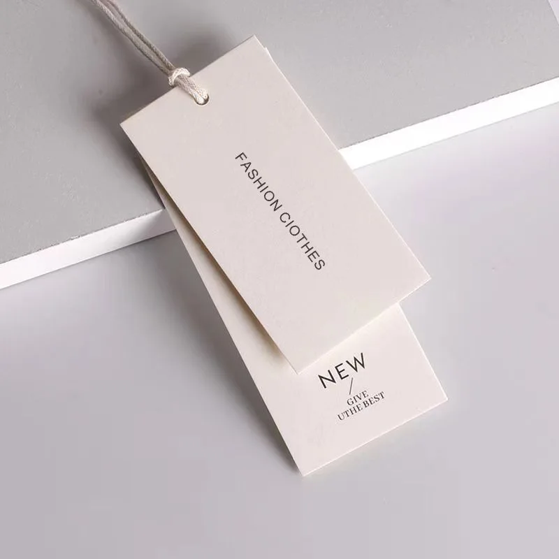 Custom Printed and Designed Paper Cards Hang Tags for Clothing Brand High Quality Designs Hang Tags