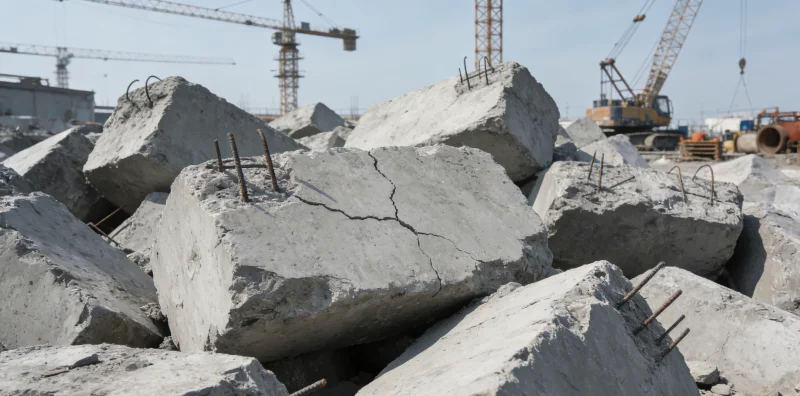 High-strength concrete block showing dense aggregate composition