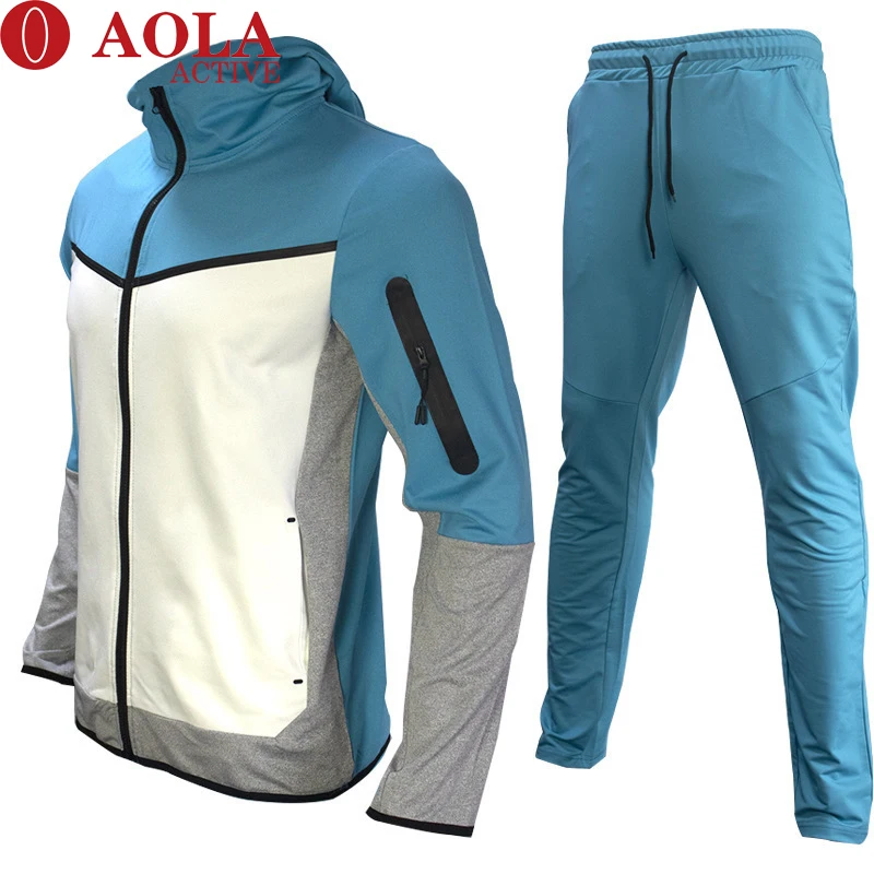 Sweat Jogging Sportswear Jogger Sweatpants and Hoodie Set Sweatsuit Plain Track Suit Men Sets Tracksuit With Side Training Wear