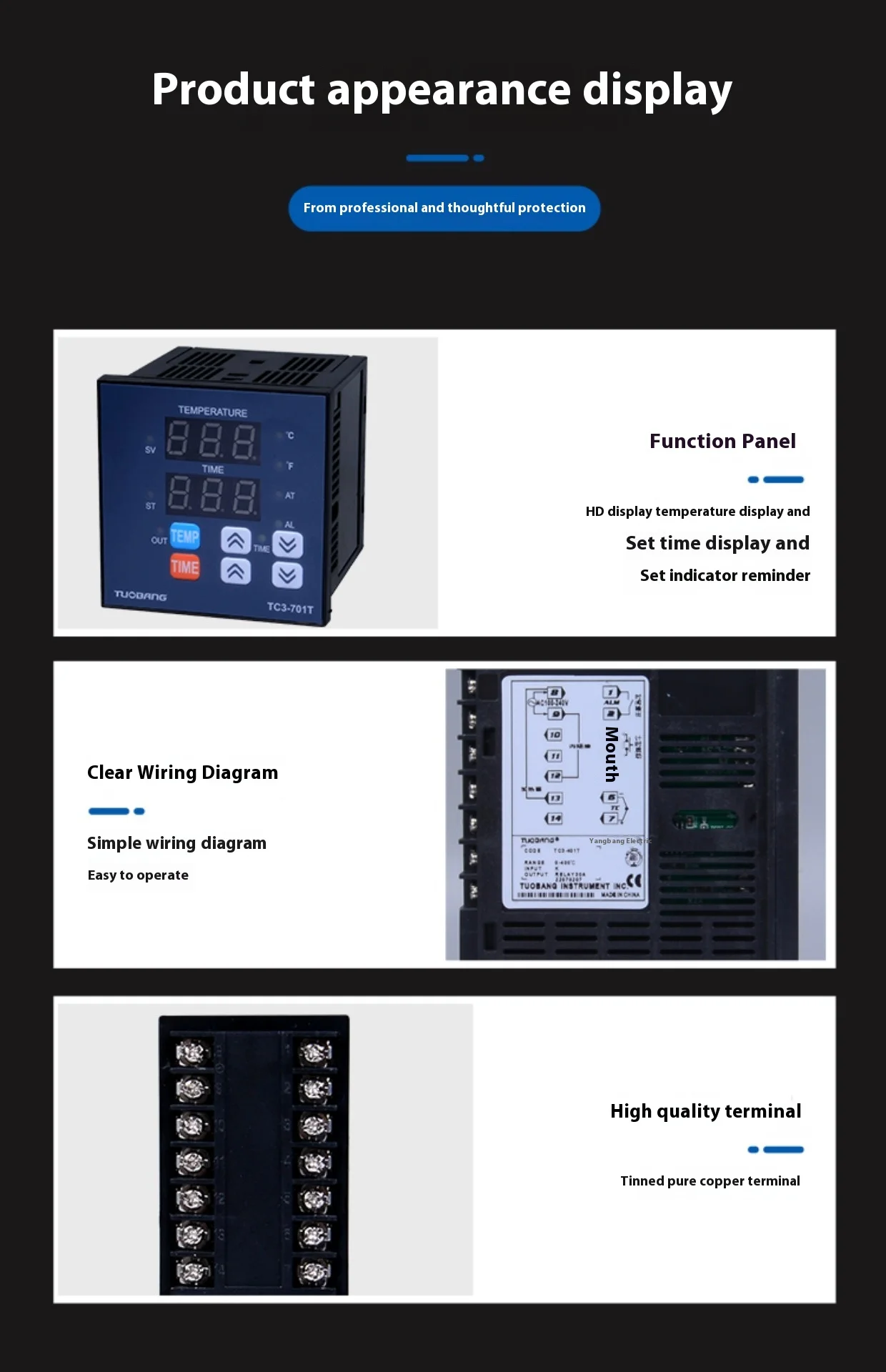 Multifunctional TC3-401 Thermal Transfer Printing Machine ABS 48*96 Temperature Controller Time Integration Digital Display