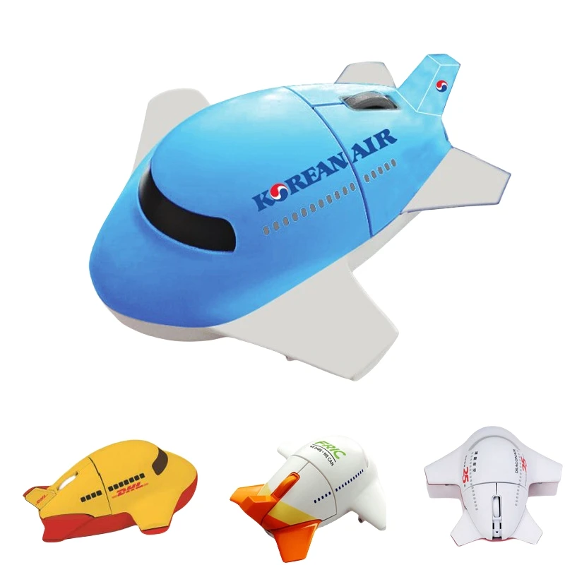 Factory Price Optical Wireless Mouse Airplane Shape 3D Business Style USB Battery Computer Laptop Promotion Gift Stock!