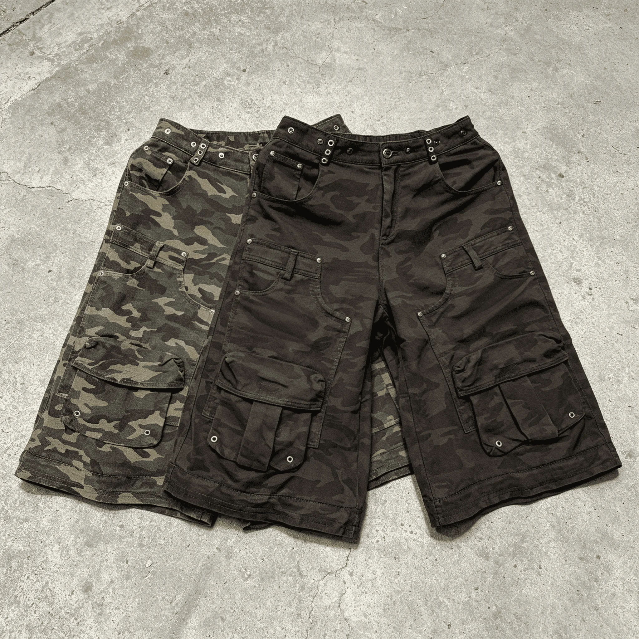 Custom Wholesale Men Baggy Camo Cargo Pants Streetwear Multi-Pocket Tactical Camouflage Trousers Wide Leg Hip Hop Pants gallery 3
