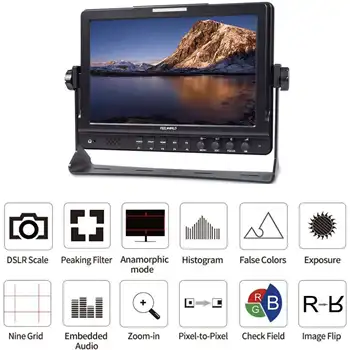 FEELWORLD FW1018V1 Camera Monitor 10.1 Inch 1920x1200 IPS Peaking Focus Assist Waveform Factory Price Wholesale detail image